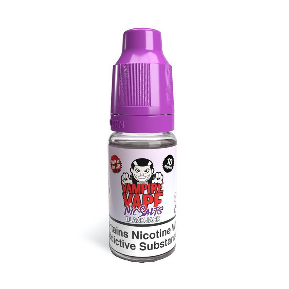 Black Jack 10ml Nicotine Salt E-Liquid by Vampire Vape Salts