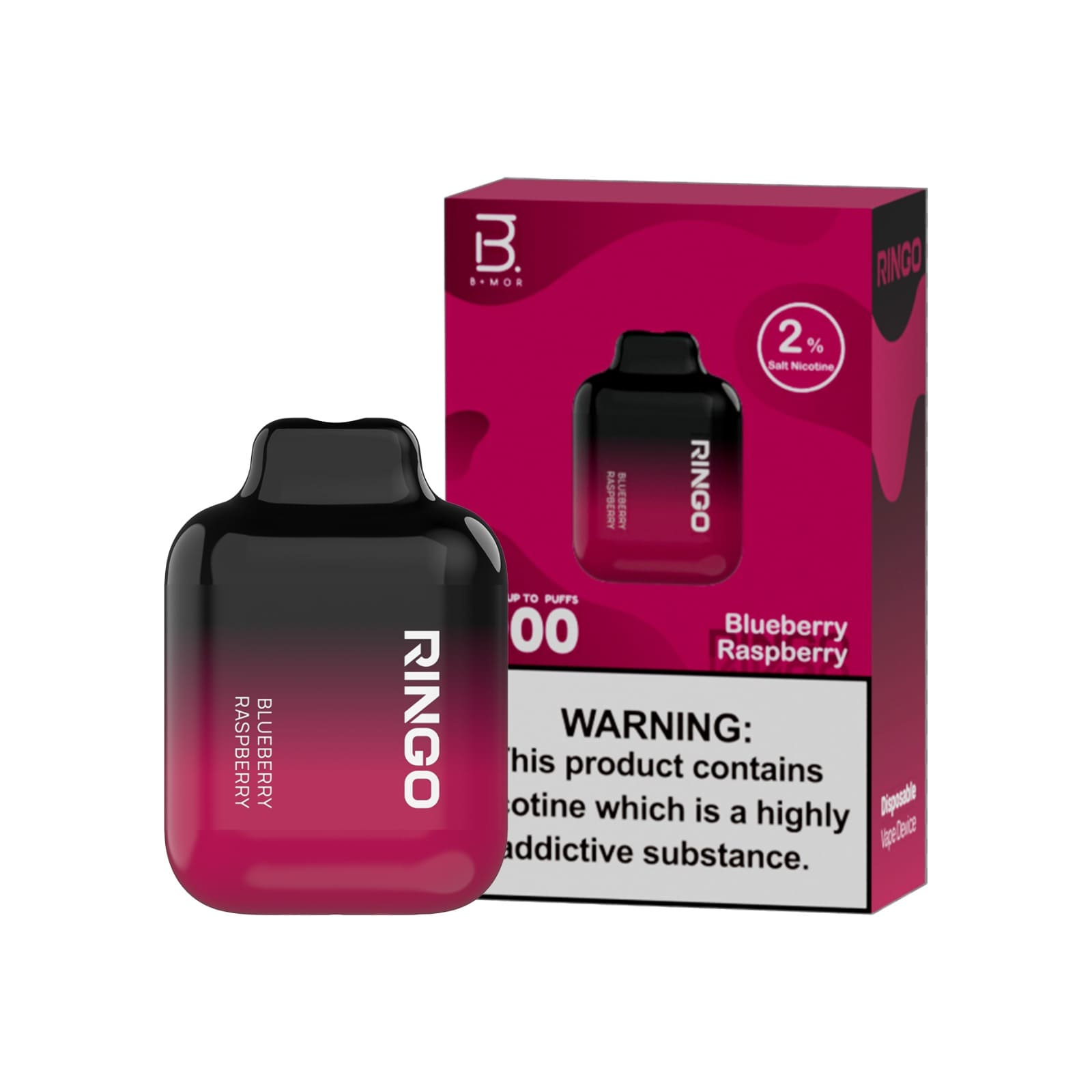 B+MOR Ringo Blueberry Raspberry 600 Puffs Disposable Vape