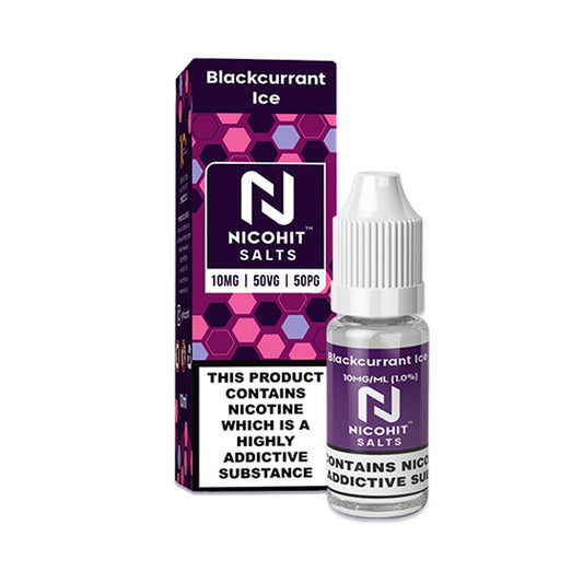 Blackcurrant Ice 10ml Nic Salt E Liquid By Nicohit Salts