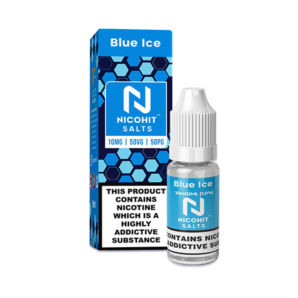 Blue Ice 10ml Nic Salt E Liquid By Nicohit Salts