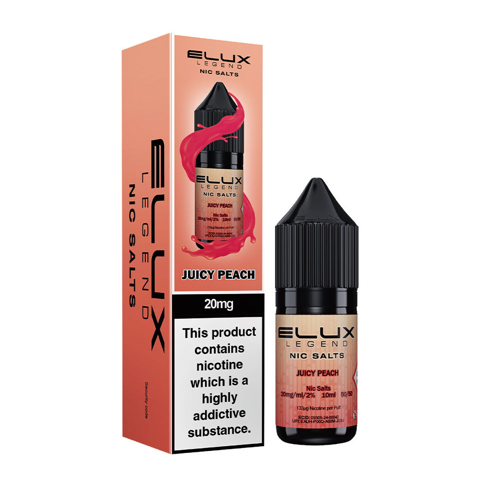 Juicy Peach Elux Legend Nic Salt 10ml