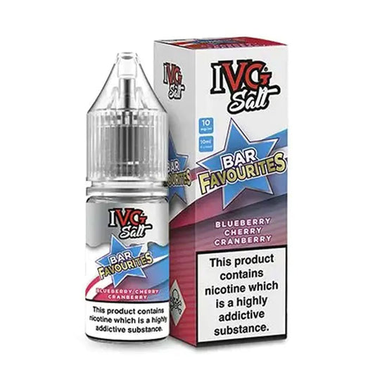 IVG Bar Favourites Blueberry Cherry Cranberry 10ml Nic Salt E Liquid