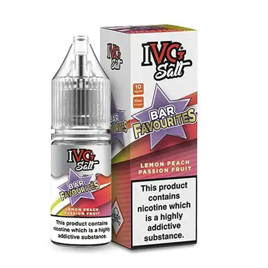 IVG Bar Favourites Lemon Peach Passion Fruit 10ml Nic Salt E Liquid