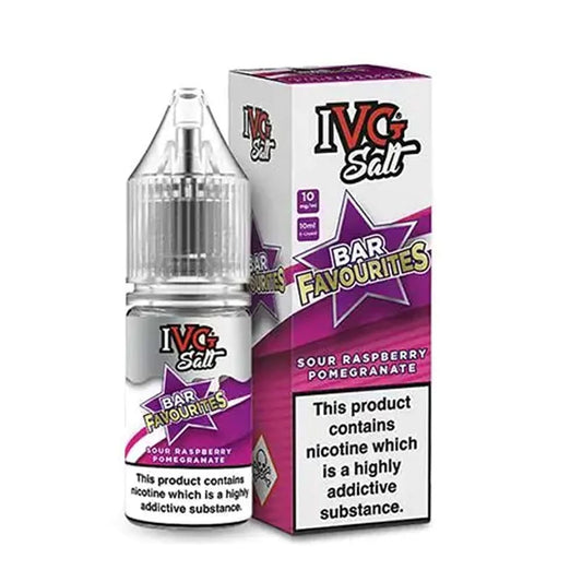 IVG Bar Favourites Sour Raspberry Pomegranate 10ml Nic Salt E Liquid