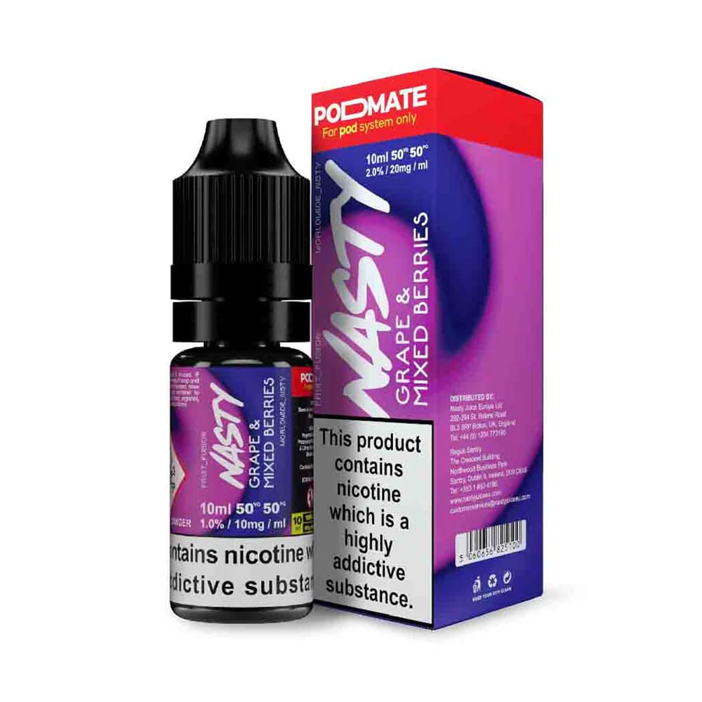 Nasty Juice Pod Mate Grape Mix Berries 10ml Nic Salt E Liquid