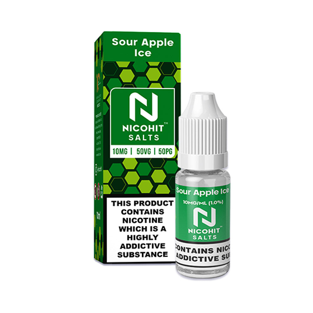 Sour Apple Ice 10ml Nicsalt E Liquid By Nicohit Salts